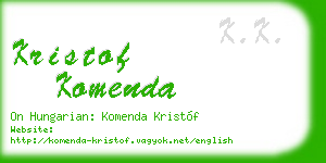 kristof komenda business card